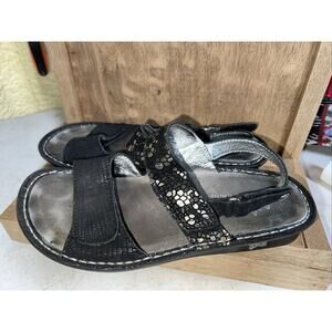 ALEGRIA VER-780 Verona Black Leather Comfort Walking Sandals Size 37